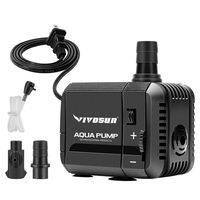 VIVOSUN 130GPH Submersible Pump(500L/H, 6W), Ultra Quiet Water Pump with 2.6ft High Lift, Fountain Pump with 5ft Power Cord, 2 Nozzles for Fish Tank, Pond, Aquarium, Statuary, Hydroponics