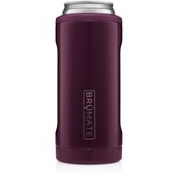 BrüMate Hopsulator Slim Double-walled Stainless Steel Insulated Can Cooler for 12 Oz Slim Cans (Plum)