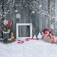 8x8ft Christmas Photography Backdrops Wood Photo Background Winter Snowflake Landscape Photo Backdrop for Christmas Party Decoration Studio Props SDJ-207