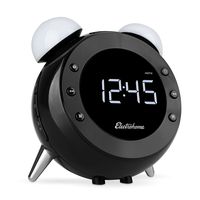 Electrohome Retro Alarm Clock Radio with Motion Activated Night Light and Snooze, Digital AM/FM Radio, Wake-up Light, Dual Alarm, Auto Time Set, Battery Backup, Dimmer, and Temperature Display (CR35)