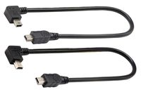 zdyCGTime (2-Pack) USB 2.0 Mini B Male Extender Cable, 90 Degree Right & Left Angled USB 2.0 Mini B Male to Male Extension Cable Data Sync and Charging Cable for Laptop & Tablet & Mobile Phone (28CM)