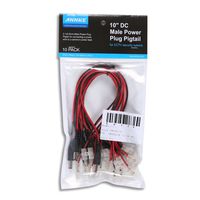 Annke 10-Packed CCTV Security Camera Male Power Plug Pigtail Cable