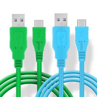 USB C Charger for Nintendo Switch, USB Type C Fast Charging Cable for Nintendo Switch, MacBook, Pixel C, LG Nexus 5X G5, Nexus 6P/P9 Plus, One Plus 2, Sony XZ and more - Blue and Green (4.92feet)