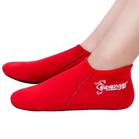 Seavenger Zephyr 3mm Neoprene Socks | Wetsuit Booties for Scuba Diving, Snorkeling, Swimming (Red, Medium)