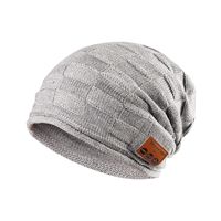 Pococina Upgraded 4.2 Bluetooth Beanie Music Hat Winter Knit Hat Cap Wireless Headphone Musical Speaker Beanie Hat as Birthday Gifts for Men Women Teen Girls Boys, Built-in Mic - 014 Light Gray