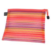 uxcell Meshy Stripe Pattern Zippered A5 Paper Doucument File Bag Storage Folder Red