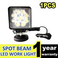 LED Work Light Led Lights Waterproof Offroad Flood Beam Lamp Square Floodlight Truck Boat Bar 27W 12V - DEREKRIC
