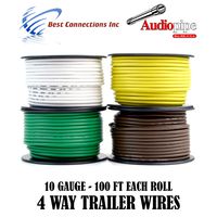 4 Way Trailer Wire Light Cable for Harness LED 4 Rolls 10 Gauge 100 FT Each Roll