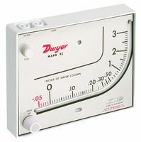 Dwyer Series Mark II 25 Molded Plastic Manometer, Inclined-Vertical Scale, 0 to 3 inH2O Measuring Range, Red Gauge Fluid, 0.826 sp. gr.