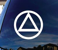 Alcoholics Anonymous Logo - Vinyl 3" wide (Color: WHITE) decal laptop tablet skateboard car windows stickers