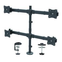 StarTech.com Quad Monitor Mount - Articulating - Clamp or Grommet Mount - Monitors up to 24" - VESA Mount - 4 Monitor Setup (ARMQUAD)