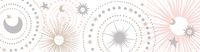 Blush Pink, Gold, Grey and White Star and Moon Wallpaper Wall Border for Celestial Collection by Sweet JoJo Designs