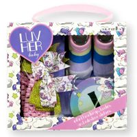 Luv Her Baby Newborn Infant Sock Bootle Monthly Milestone Stickers Headwrap Bows 0 to 12 Months