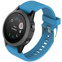 I-SMILE Garmin Fenix 5s Quick fit 20mm Watch Band, Soft Silicone Replacement with Quick Release Connectors for Garmin Fenix 5s, Buckle (Blue)