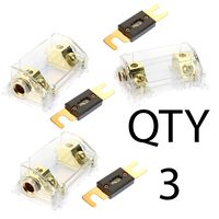 VOODOO (3 Pack) ANL Fuse - Gold Holder 2/0 or 1/0 0 Gauge w/ 45 Deg Angled Cover (350 AMP)