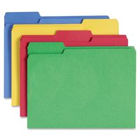 Smead CutLess File Folder, 1/3-Cut Tab, Letter Size, Assorted Colors, 100 per Box (11959)