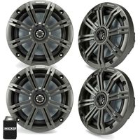 KICKER 6.5" Charcoal Marine Speakers (Qty 4) 2 Pairs of OEM Replacement Speakers