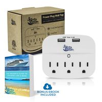 Cruise Power Strip Wall Tap - Non Surge Protector & Cruise Ship Approved - 3 Outlets & 2 USB Charging Ports - Must Have Cruise Essentials - Travel Size & Lightweight - Bonus Ebook Included