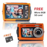 Orange Aqua5800 (8GB MicroSD Card Included) Waterproof Digital Camera with Two Screens!