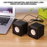 Audio Interface and Miniature Speakers,Mini Stereo Portable Square Wired USB Audio Music Player Speaker MP3 Laptop PC No Recharging Function