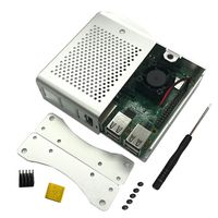 Raspberry Pi B+ 2B 3B 3B+ Aluminum Case Metal Chassis Shell Box with Onboard Cooling Fan