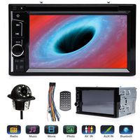 Double 2Din Car Stereo with Backup Cam 6.2" Touchscreen, for Ford F150 F250 F350 F450 F550 2004-2016, Support Bluetooth Mirrorlink AM FM Subwoofer Steering Wheel Control Aux-In