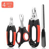 KISSIN Dog Nail Clippers Trimmer Set - Quick Safety Guard to Avoid Overcutting 4-in-1 Stainless Steel Pet Nail Clippers - Start Professional & Safe Pet Grooming at Home