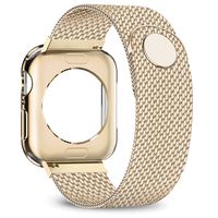 jwacct Compatible for Apple Watch Band with Screen Protector 38mm 40mm 42mm 44mm, Soft TPU Frame Case Cover Bumper Compatible for iwatch Series 1/2/3/4/5 Yellow Gold