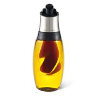 COLE & MASON Duo Oil & Vinegar Dispenser - Stainless Steel Pourer Spout With Durable Borosilicate Glass Body - 1.5 Fluid Oz. Vinegar Capacity