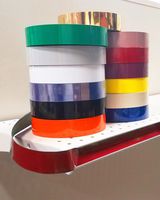 Decorative Gondola Shelving Vinyl Insert for Ticket Channel 130 FT. x 1.25 in. - 5 Pack, Red