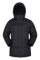 Mountain Warehouse Snow Mens Padded Jacket - Fleece Lined Hood Puffer Black Medium