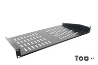 Rack Shelf - Universal Cantilever Vented 1U Rack Tray for 19-inch Server Racks and Cabinets - Premium Heavy Duty Cold Rolled Steel Designed to Hold Network and AV Equipment (Renewed)