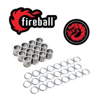 FIREBALL Dragon Spacers and Washers for Skateboards and Longboards (24 Rings, 12 Spacers)