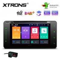 XTRONS Android 9.0 Car Stereo Radio DVD Player Double Din GPS Navigation Octa Core 4G RAM 32G ROM 6.95 Inch Touch Screen Head Unit Supports WiFi OBD2 TPMS for Toyota RAV4 Corolla with DVR Included