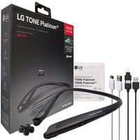 LG Tone Platinum Alpha HBS930 HD Bluetooth Headset Blue- Harman Kardon with 2in1 USB Lighting & Micro (Retail Packing Kit)