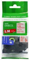 LM Tapes - Premium 3/4" (18mm) Red on White Compatible TZe P-touch Tape for Brother PT-E500, PTE500 Label Maker with FREE Tape Guide Included