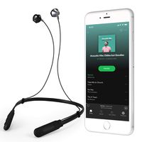 Bluetooth Headphone Wireless Neckband Headset- Lightweight Stereo Noise Cancelling Earbuds w/Mic Black