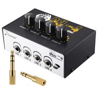 Donner Headphone Amplifier Professional Ultra-Compact 4-Channel Stereo Headphone Amp DEL-4 for Studio and Stage