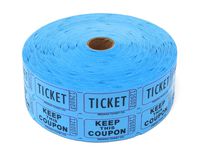 Indiana Ticket Company Consecutively Numbered Double Ticket Roll, Blue, 2000 Tickets per Roll