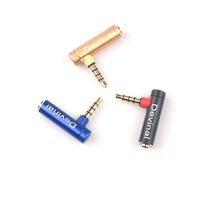 3.5mm Audio Adapter Right Angle, Devinal 3.5mm Male to Female Stereo Audio Headphone Jack Adapter TRRS 24K Gold Plated(3 Ring Jack) Connectors for Phone, iPad, Tablet, Headphone&Card Readers