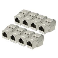 uxcell RJ 45 Keystone Jack Module Cat.5E FTP 500 Mhz 10GB No Tools Needed Shielded - 8 Pack Silver