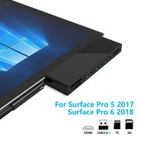 Cateck Surface Pro 5 /Pro 6 USB 3.0 Hub Docking Station, Dual USB Card Reader, 3X USB 3.0 Ports (5Gps) + 4K HDMI + SD/TF(Micro SD) Memory Card Solt Combo Adapter【Upgraded Version】
