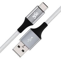 360 Electrical 360654-TI Habitat 4ft Premium Braided Charging Cable with USB-C to USB-A Connectors - Modern Collection-Titanium