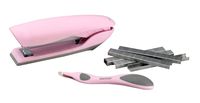 Bostitch Velvet No-Jam Stapler Value Kit, Includes Staples and Magnetic Staple Remover, Pink (B326-PP-VLT-PNK)