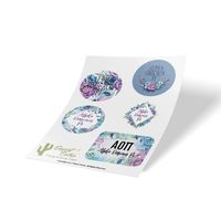 Desert Cactus Alpha Omicron Pi Sorority Purple Floral Full Sheet Sticker Vinyl Decal Laptop Water Bottle Car Scrapbook AOII (P. Foral Sheet)