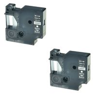 SuperInk 2PK White on Black Label Tape Compatible for DYMO D1 45021 (1/2Inch x 23Feet) LabelManager 120P 210D 260P 360D 420P Series Printer