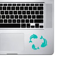 StickAny Palm Series Koi Fish Swimming Sticker for MacBook Pro, Chromebook, and Laptops (Turquoise)