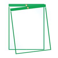 EnvyPak Job Ticket Holders - 9"x12" - Pack of 30 (Green) Top-Loading with Eyelet for Hanging