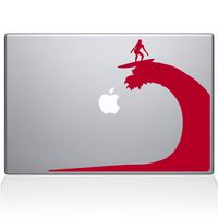 The Decal Guru Big Wave Decal Vinyl Sticker, 13" MacBook Air, Red (1453-MAC-13A-DR)