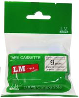 LM Tapes - 3/8" (9mm) Black on Clear Compatible M Tape for Brother PT-45, PT45 Label Maker
